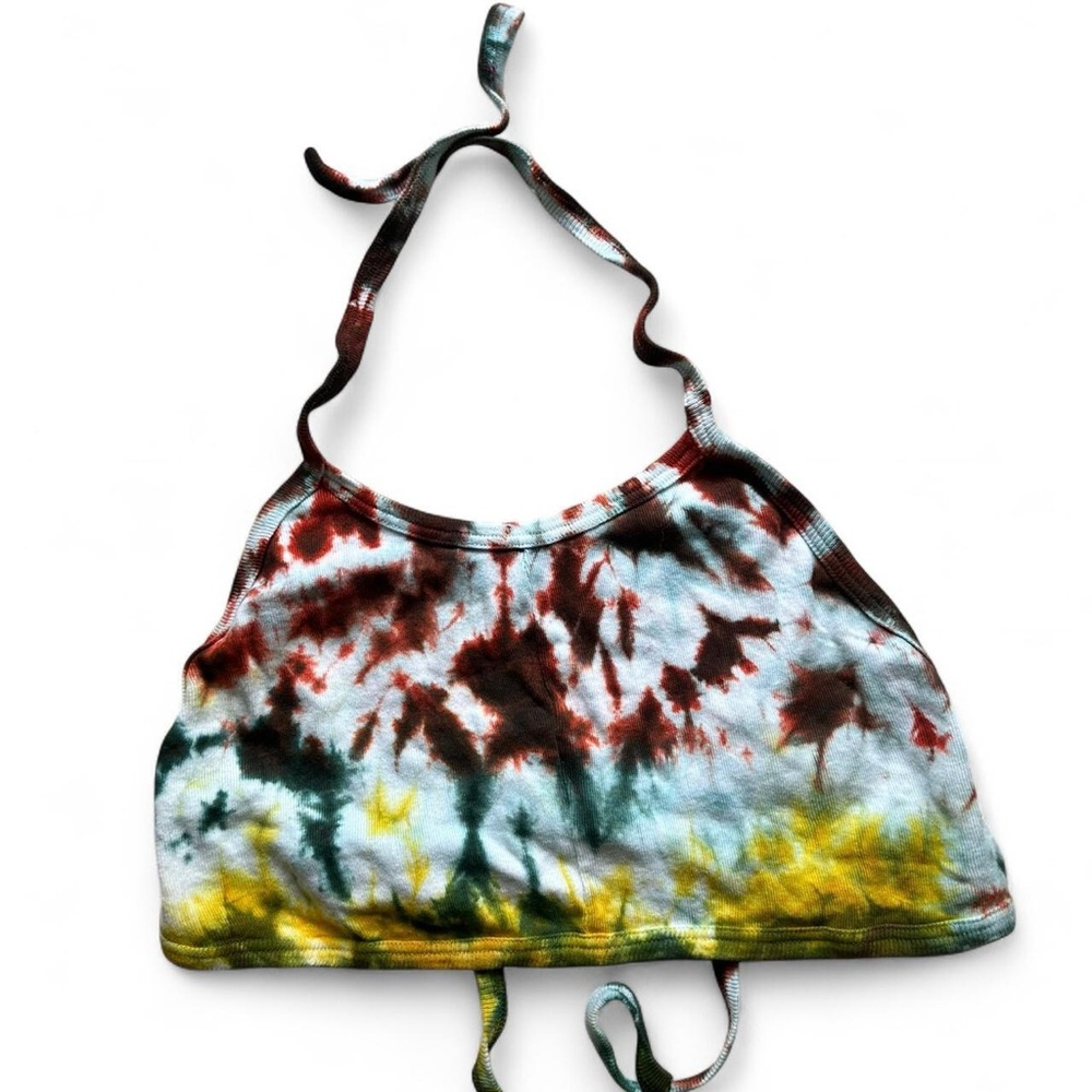 hand dyed made in nepal tie dye cropped halter top